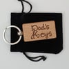 Dad's keys handburnt wooden keyring