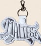 Maltese Keyring - Embroidered Dog Word Art Bag Charm - Image 4