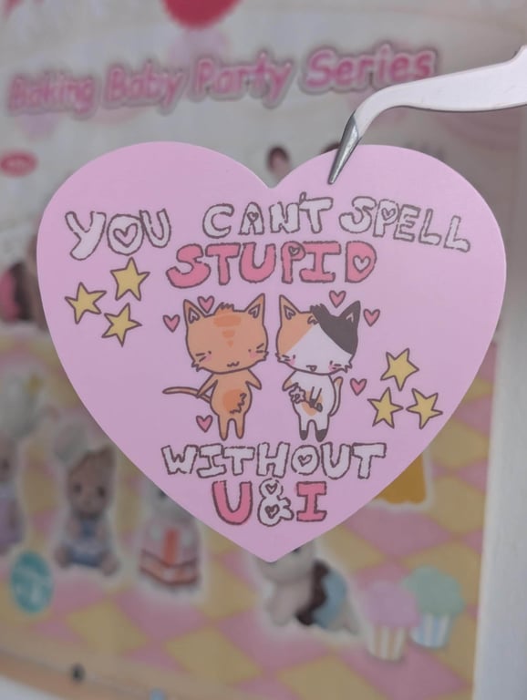 You Can't Spell Stupid Without U & I - Funny Cat Meme Sticker