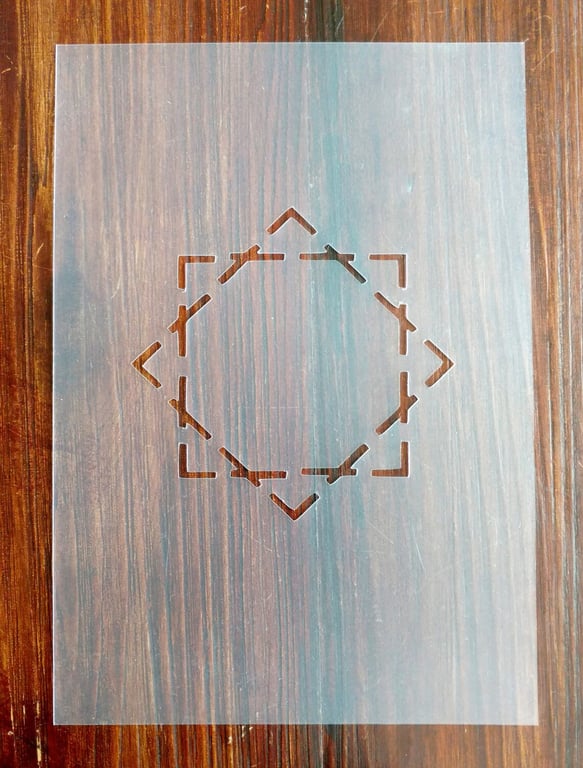 Boxes Quilting Stencil A5 Mask Reusable PP Sheet for Arts & Crafts, DIY