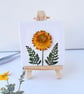 Real Dried Strawflower Mini Canvas on Wooden Easel, Miniature Botanical Art - Image 7