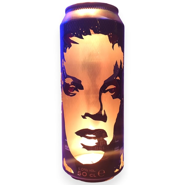 Pink P!nk! Beer Can Lantern! Pop Art Portrait Candle Lamp, Alecia Moore - Unique