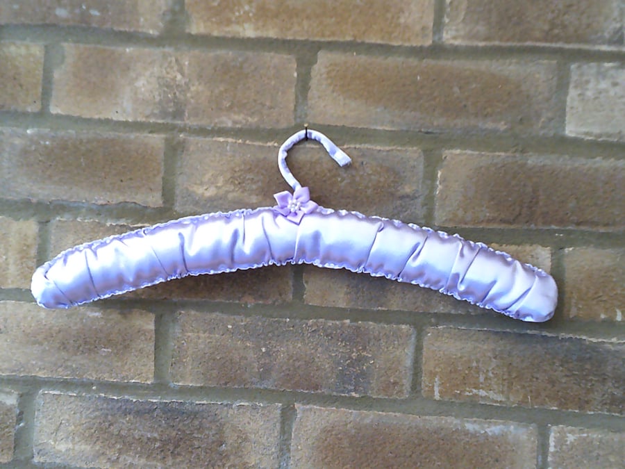 Lavender Satin Covered Hanger