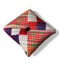 Kente Pin Cushion in cream, red and purple - Image 2