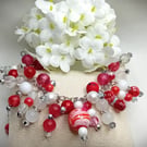 Glass Candy Cane Bracelet