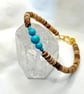 Gradient Turquoise & Coconut Shell Bracelet