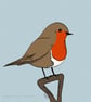 Robin - print from digital illustration with mount - Image 2