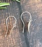 Brass and silver leaf drop dangly earrings - Image 3