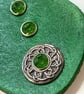 Green Leather Keyring with Celtic Design & 3 Green Gemstones - Image 3