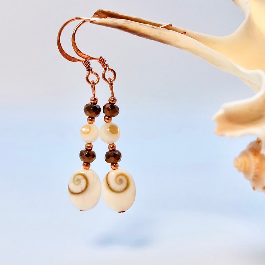 Shiva Eye Shell Earrings, Birthday, Anniversary, Mother's Day,  Gifts For Her