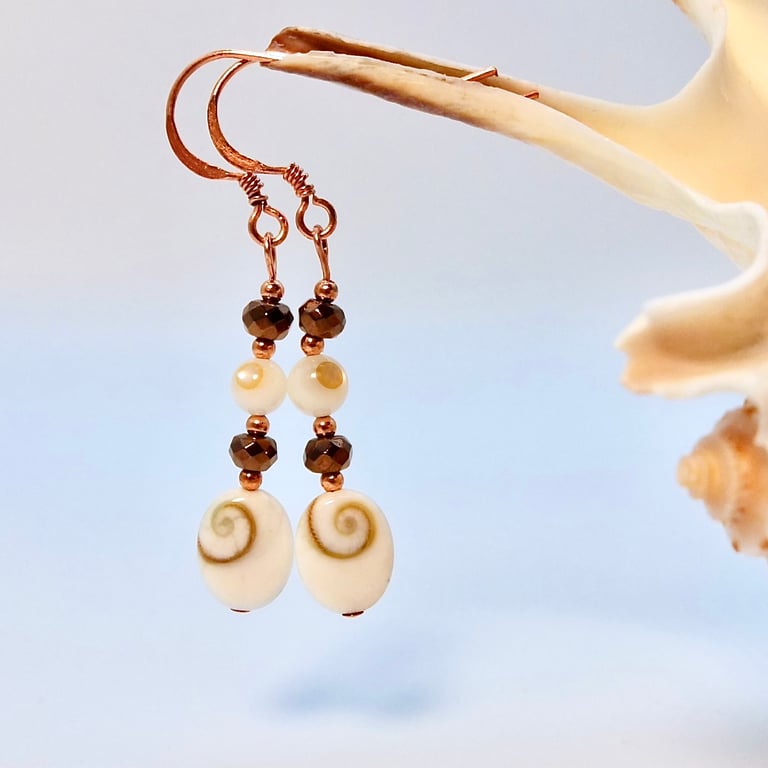 Shiva Eye Shell Earrings, Birthday, Anniversary, Mother's Day,  Gifts For Her