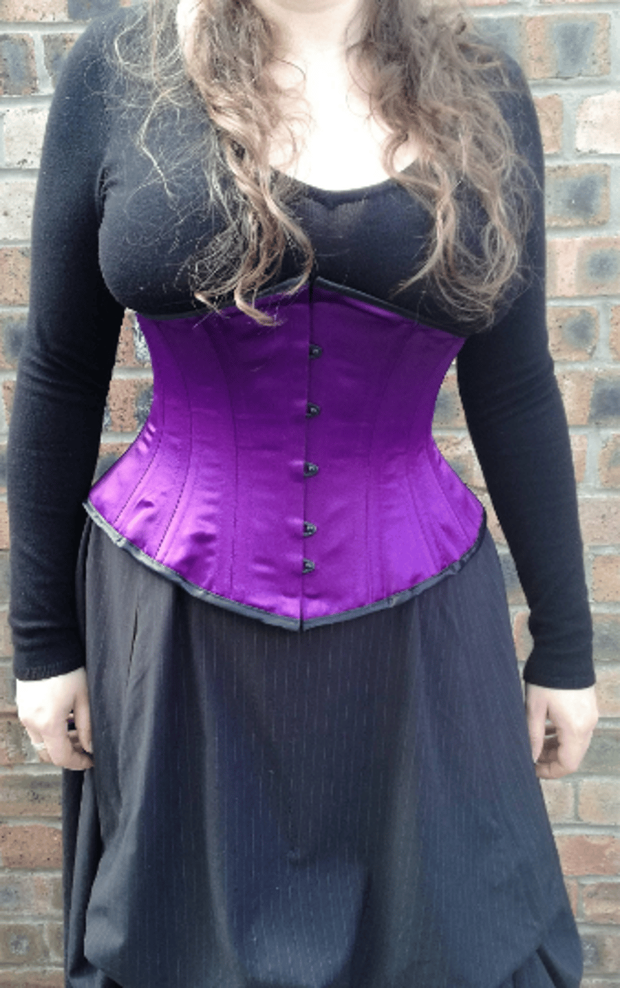 Hand made 28" (71cm) waist underbust purple 100% steel boned corset