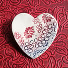 Ceramic heart brooch