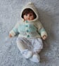 Hand Knitted Baby Jacket, Unisex Baby Cardigan, 0-3 Months Baby Cardigan - Image 1