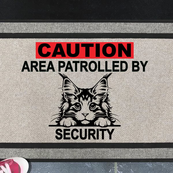 Maine Coon Cat Security Door Mat No.1 - All Weather - Welcome Mat - 45x70cm 