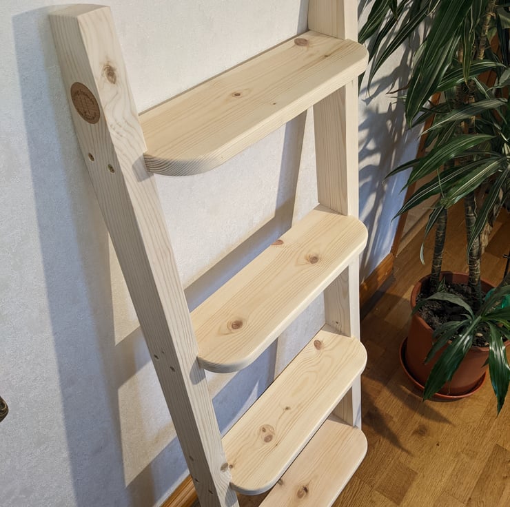 Wooden step ladder shelf deals