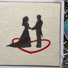 Embroidered wedding day card 