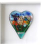 Flower Garden Heart in Box Frame Fused Glass Picture 010  - Image 4