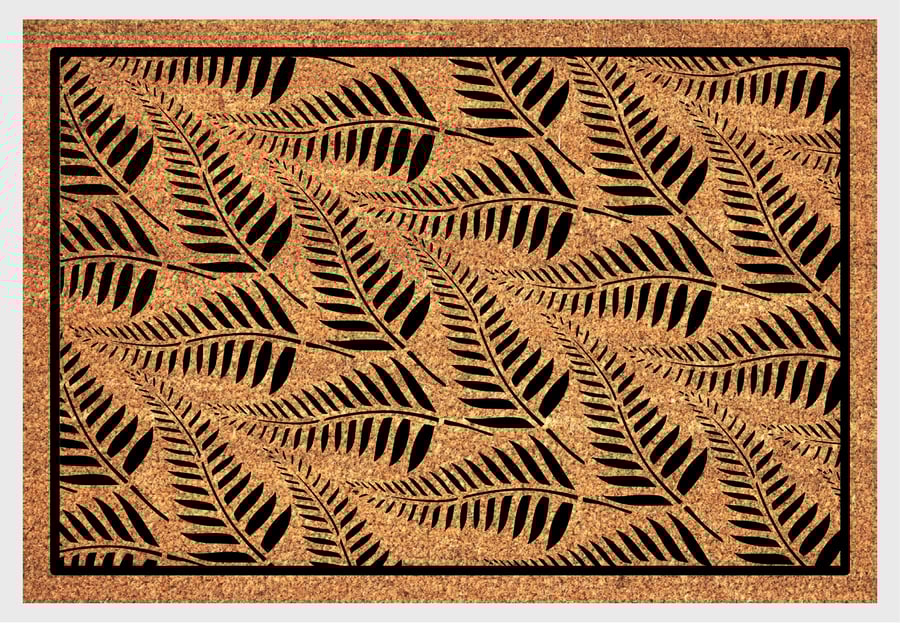 Fern Leaves Door Mat - Fern Leaves Welcome Mat - 3 Sizes