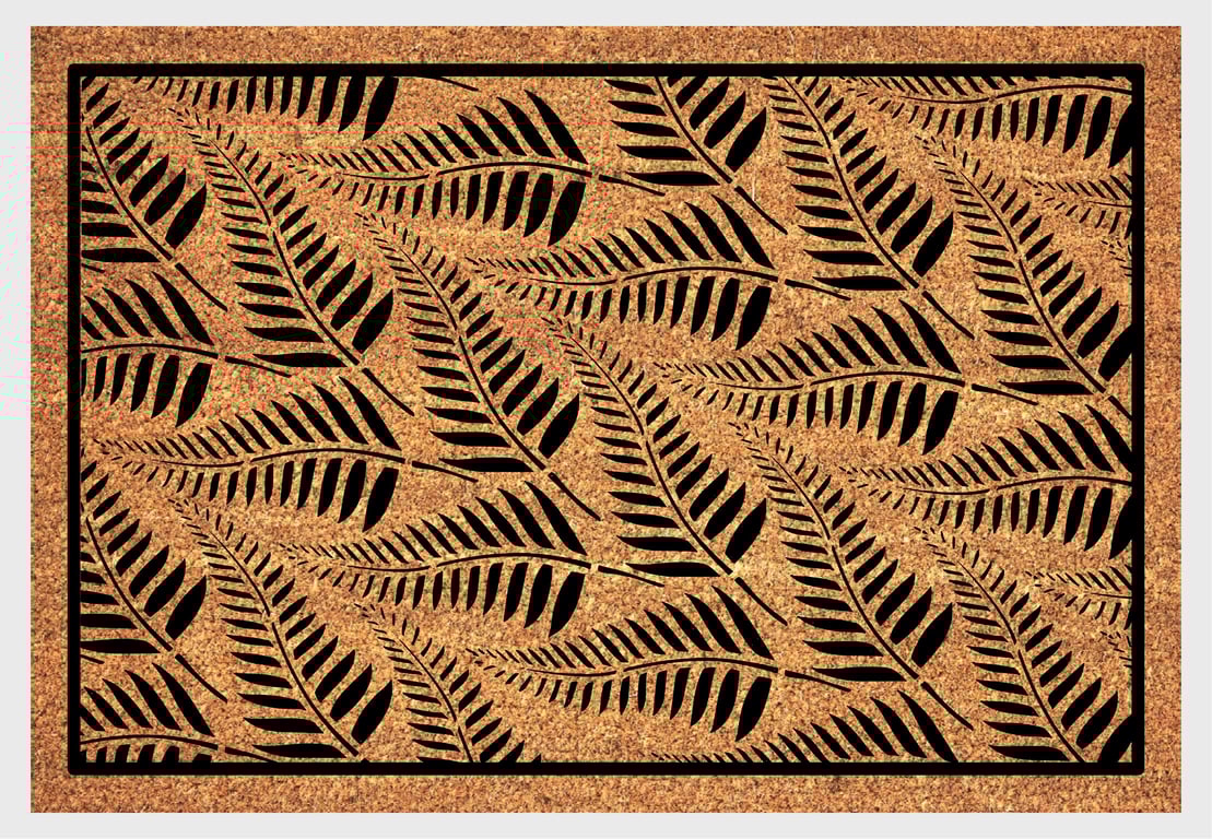 Fern Leaves Door Mat - Fern Leaves Welcome Mat - 3 Sizes