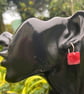 Red Square Dangle Earrings - Image 5