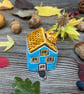 Summer Seconds Handmade Blue Ceramic Mini House with Chimney - Image 6