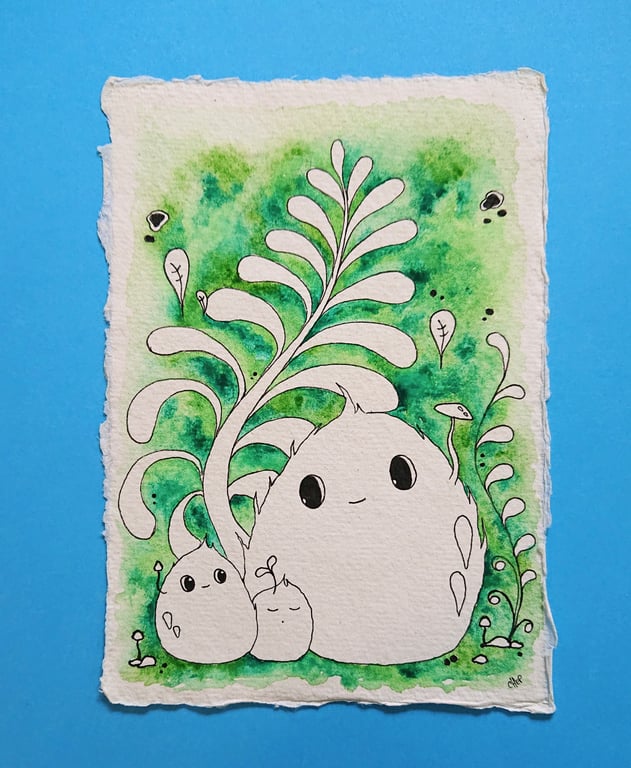 Cute Cheps - original watercolour painting on handmade rag paper