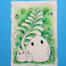 Cute Cheps - original watercolour painting on handmade rag paper
