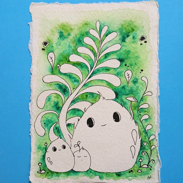 Cute Cheps - original watercolour painting on handmade rag paper