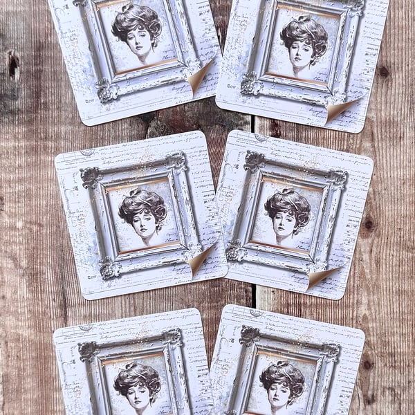 Vintage inspired ladies card toppers ephemera