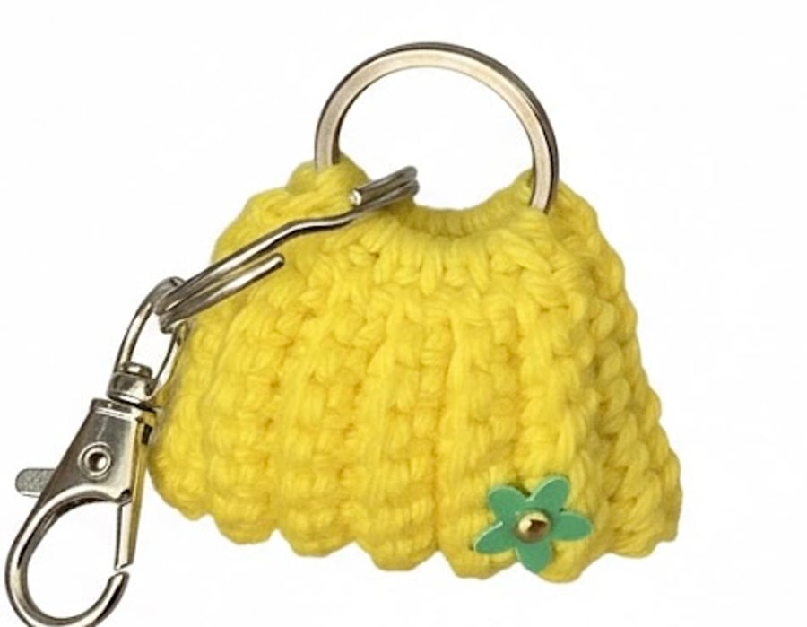 Keyring small crochet bag, very elegant accessory