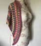 Hand Crocheted Multi Coloured Shawl Wrap Scarf