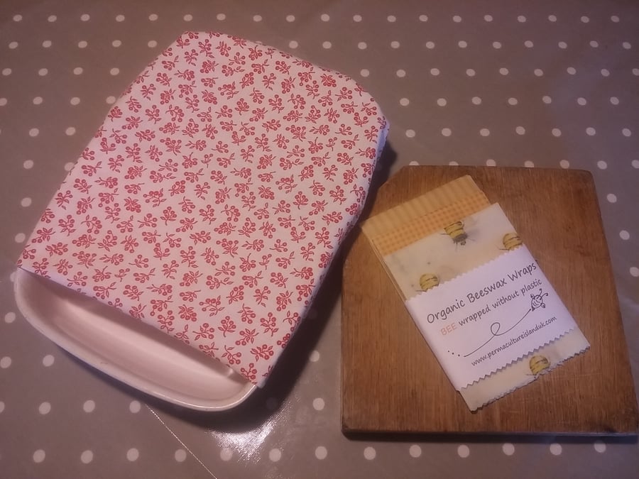 Organic Beeswax Large Food Wraps for casserole dish