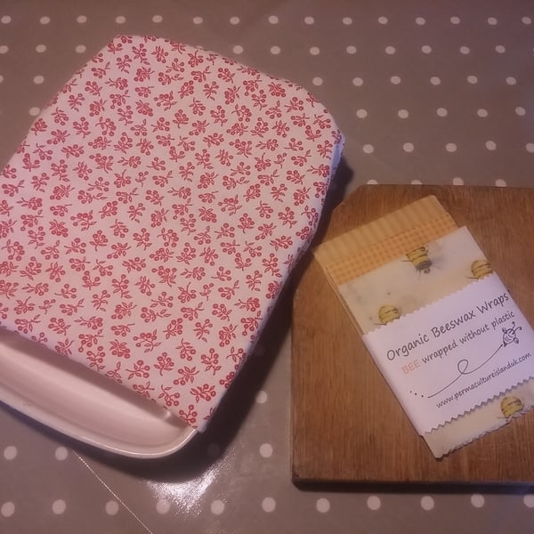Organic Beeswax Large Food Wraps for casserole dish