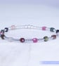 Sterling Silver and Multi Tourmaline stretch bracelet AA grade gemstones - Image 4