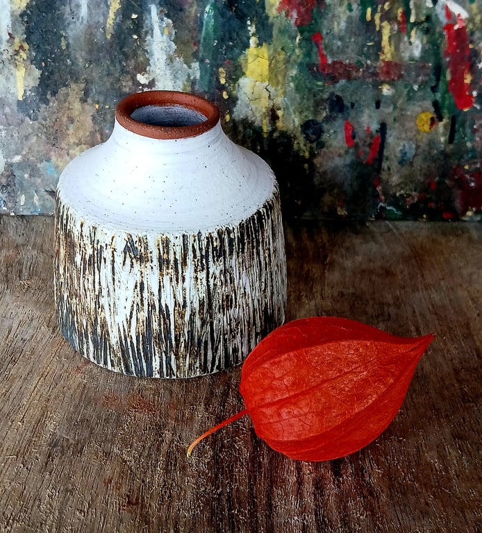 Terracotta bud vase