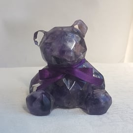 Beautiful Amethyst and Resin Bear Figurine - Ornament - Decoration.