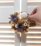 Mini dried flower blue, yellow and red wreath - Image 4