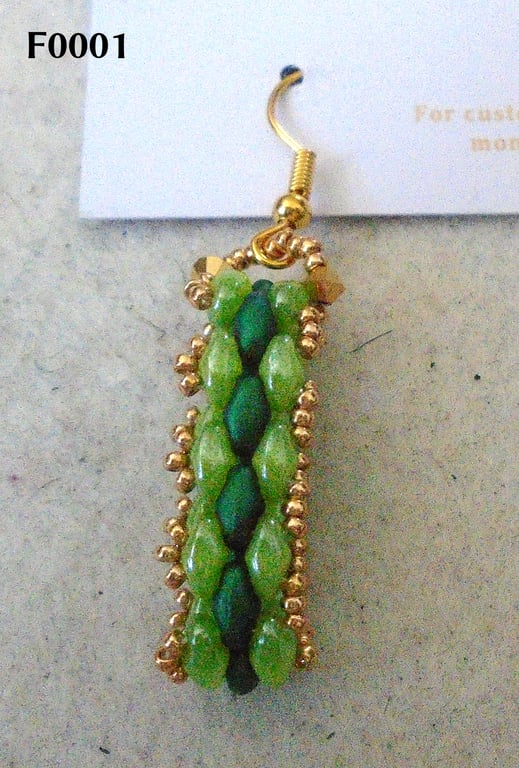 Brickwork-pattern bead earrings (customisable)