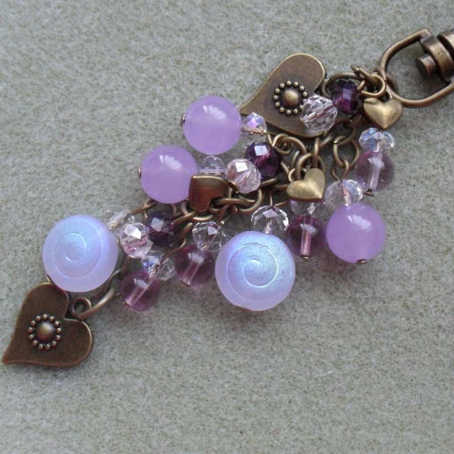 Lilac Heart Bag Charm