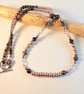 Pearl, Larvikite, Swarovski Crystal And Hematite Necklace - Handmade In Devon - Image 2