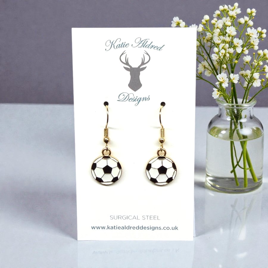 Image of Charm Earrings - Football