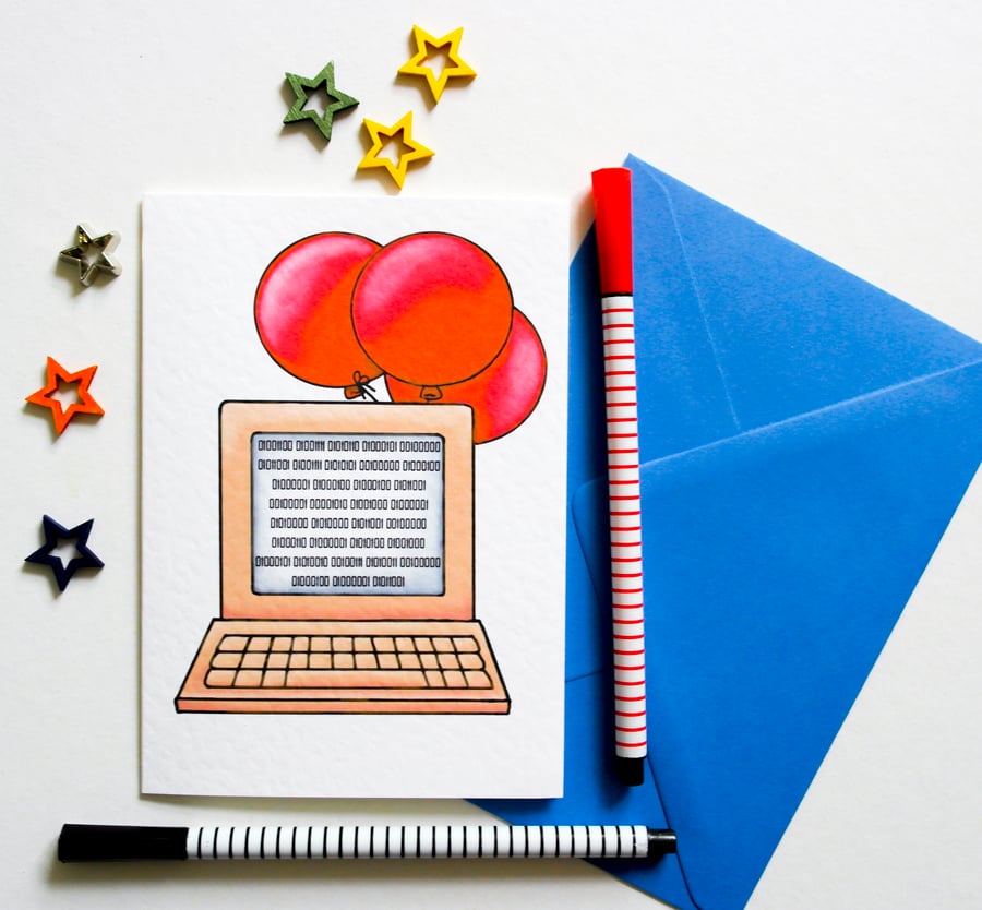 Father's Day Card Love You Daddy Binary Greetings Card For Computer Nerd Dads