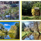 x4 Gooderstone Water Gardens Norfolk Greeting Cards A5