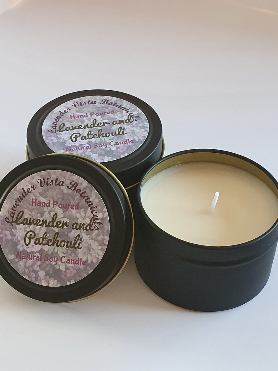 Lavender and Patchouli Natural Soy Candle 