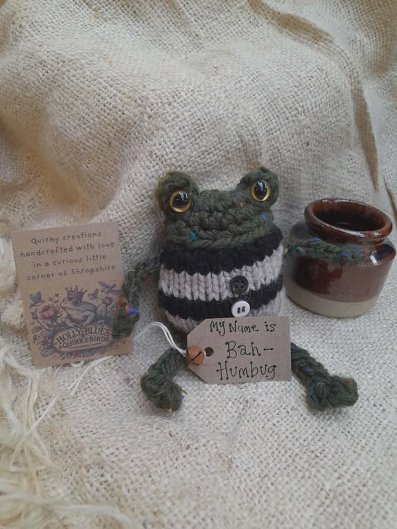 Bah Humbug the Frog - A Grumpy Little Handknitted Companion
