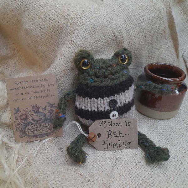 Bah Humbug the Frog - A Grumpy Little Handknitted Companion
