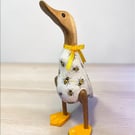 Decoupaged bamboo duck, bees, yellow