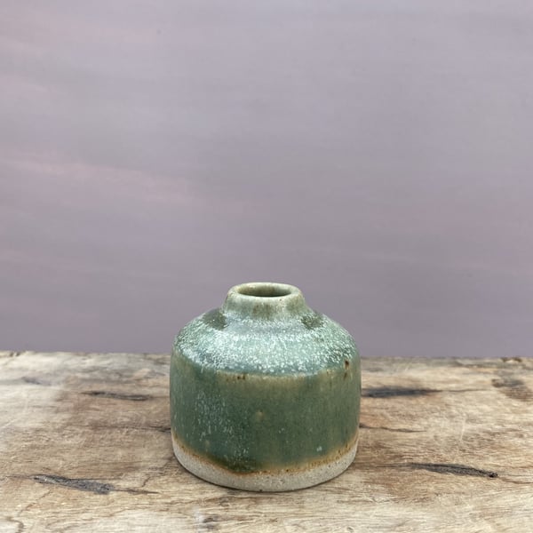 Stoneware inkwell bud vase