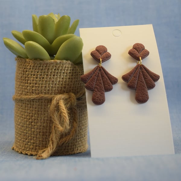 Textured Fan Statement Earrings